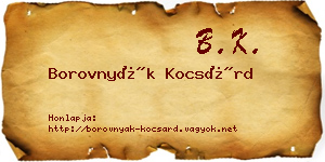 Borovnyák Kocsárd névjegykártya